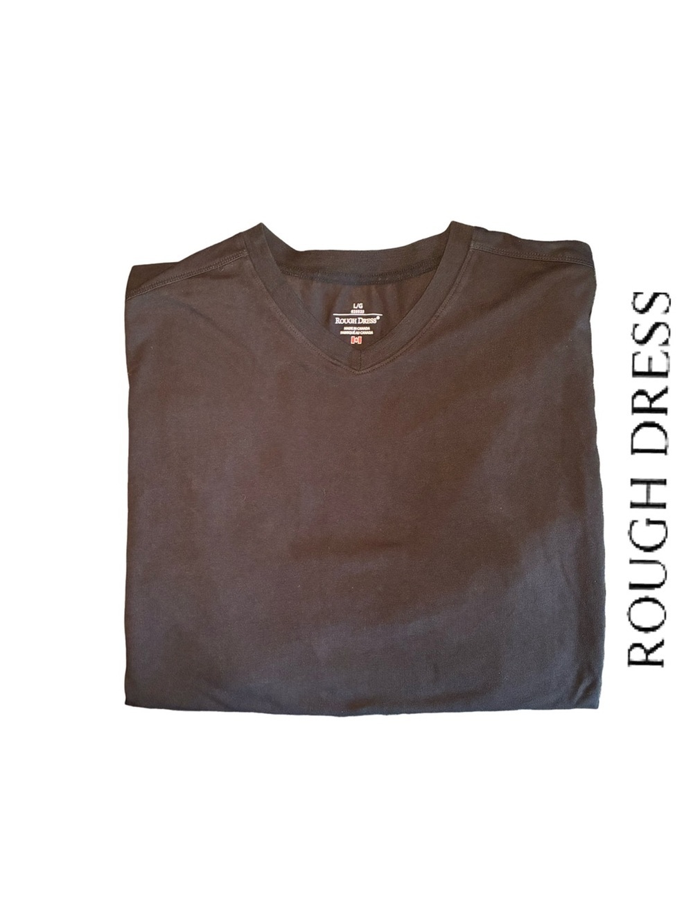 Rough Dress Men's V-Neck Long Sleeve T-Shirt - Black - NWOT
